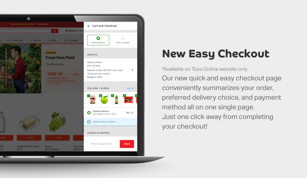 Tops Online New Features Easy Checkout